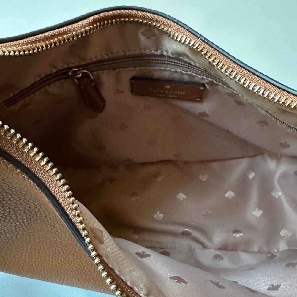KATE Spade Leila Pebbled Leather Shoulder Bag Purse Warm Gingerbread - Picture 8 of 13